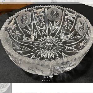 RARE FIND!! Vintage~Beautiful American Brilliant Cut Crystal Bowl